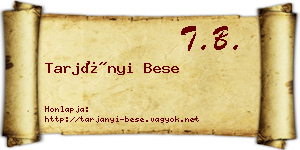 Tarjányi Bese névjegykártya
